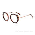 Stylish Models Round Acetate Combined Metal Frame Fashion Design Glasses